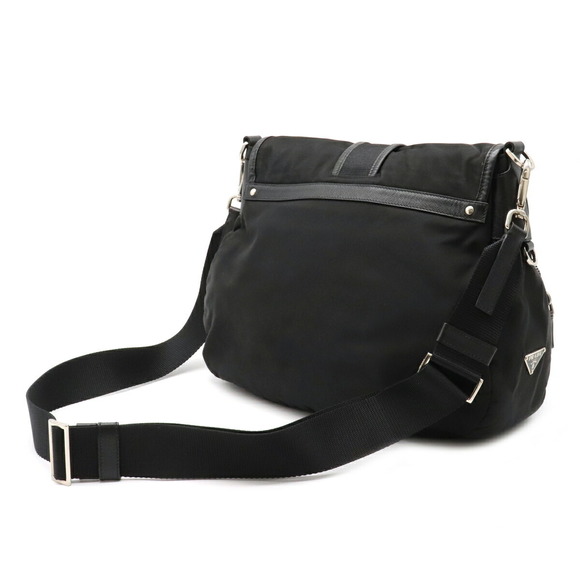 Prada Leather Nylon Diagonal Black Nero Bag Shoulder - Picture 1 of 9